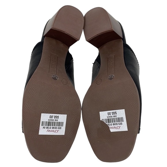 a.n.a Beach Sandals Shoes Heels NWT Open Toe Black Size 6.5 6 1/2 - Picture 11 of 13